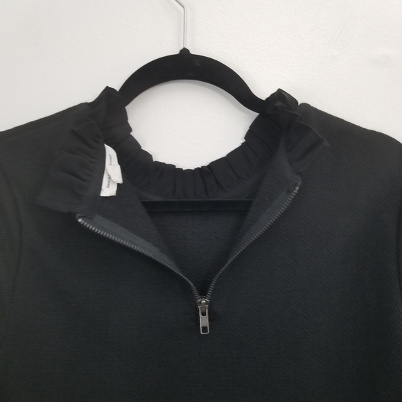 Beachlunchlounge Shaina Black Knit Pullover Top Ruffle Hem Medium - Picture 5 of 8